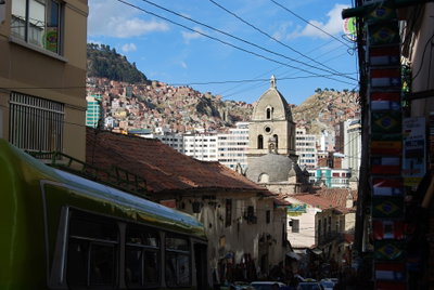 La Paz - ulice Sagarnago v centru, La Paz, 2008