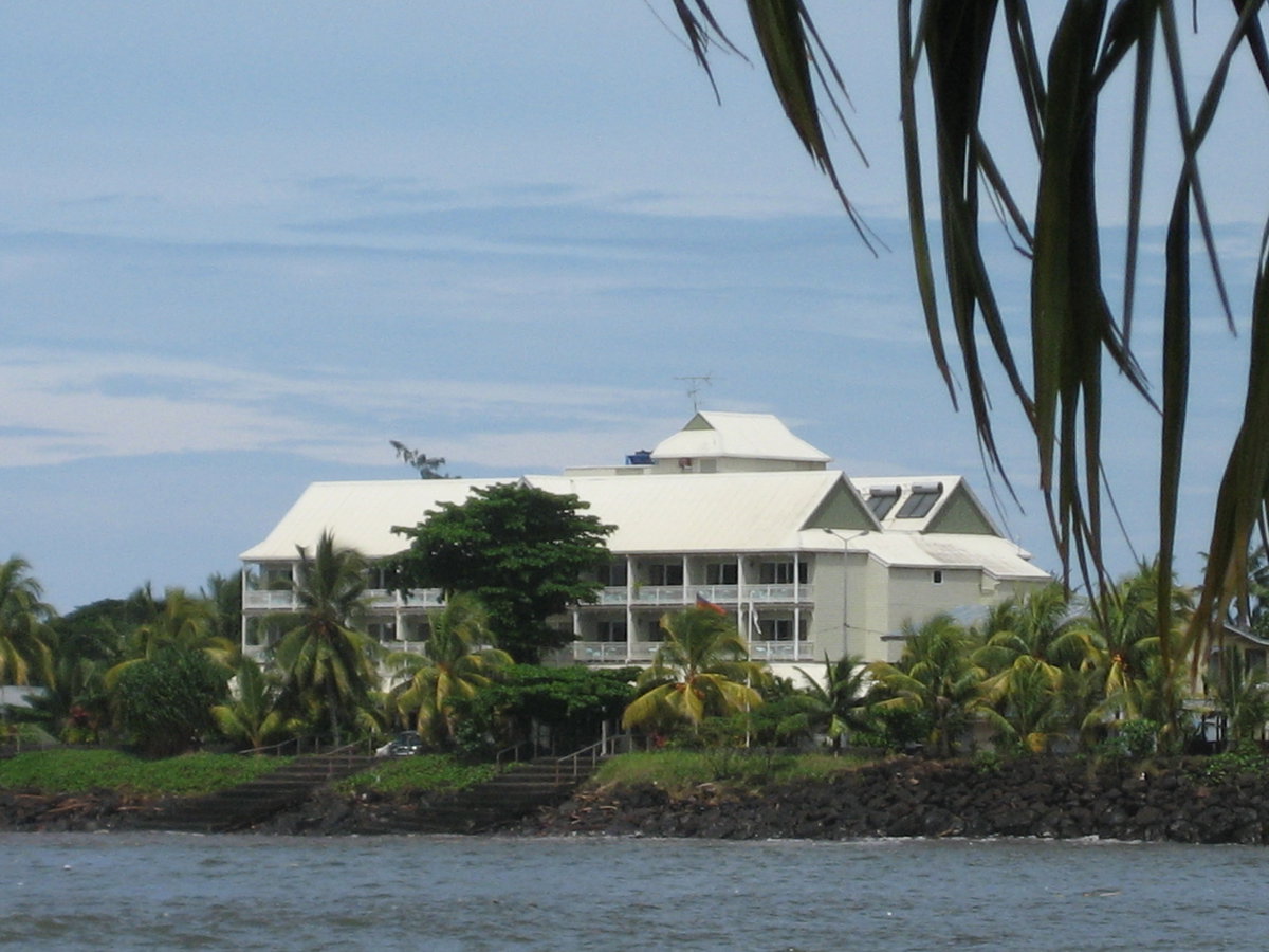 The well-known Aggie Gray's hotel from across the harbour, Apia, Samoa, 2007