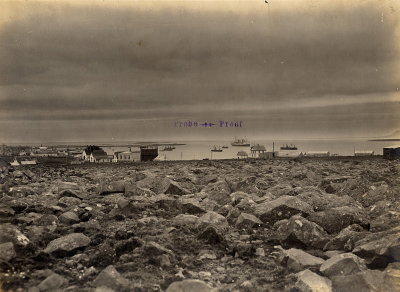 EU: Reykjavik/Iceland: Bay with passenger steamer Victoria Luise (1917), Reykjavik, 1917