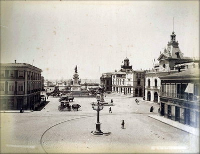 Plaza sotomayor en, Valparaíso, 1888
