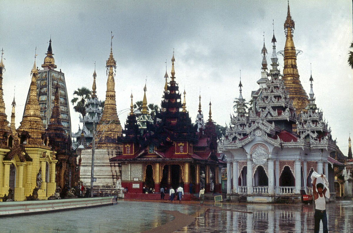 Shwedagon Pagoda in 1976, Yangon, Myanmar, 1976