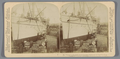 EU: The "Norman" at the wharf with the Lancashire Fusileers aboard, Cape Town, South Africa (1900), Cape Town, 1900