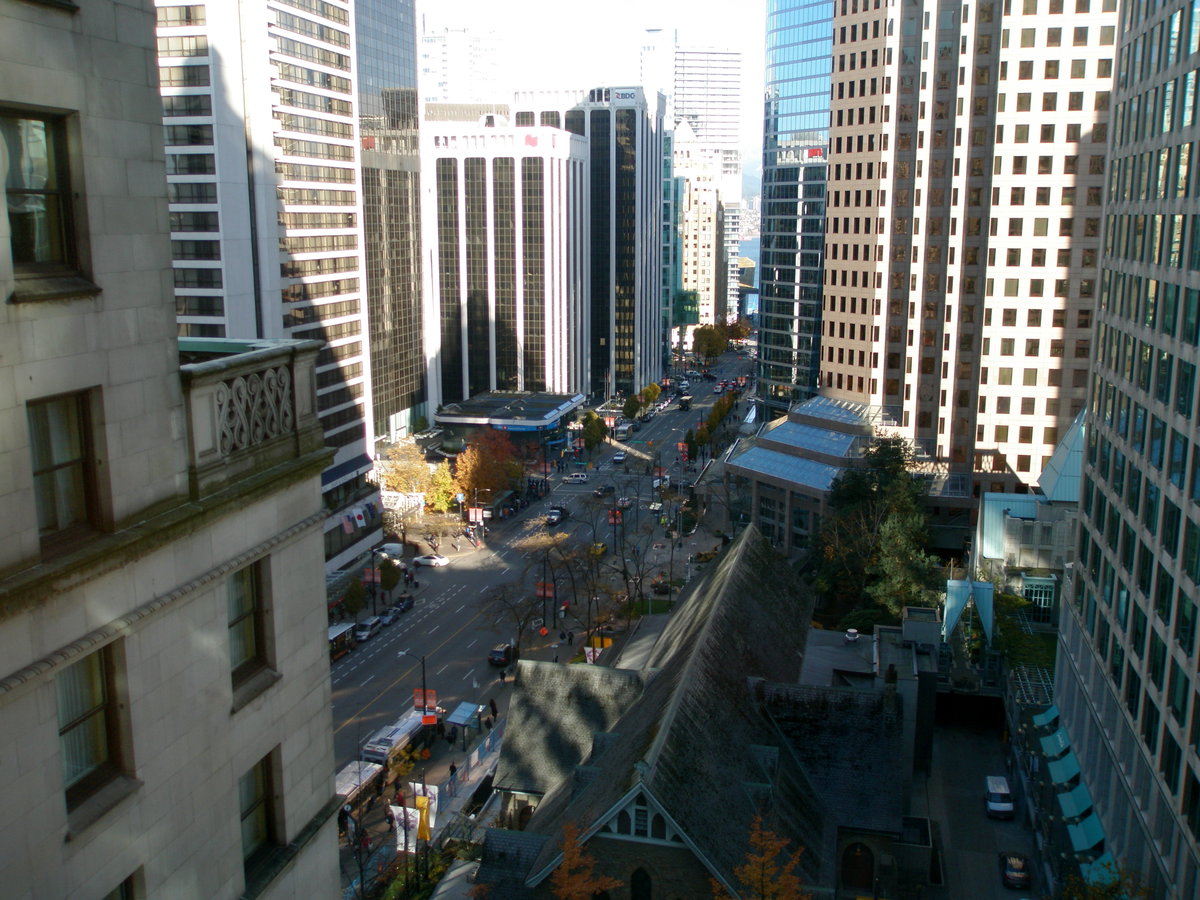 Burrard Street looking north from Hotel, Vancouver, Canada, 2011