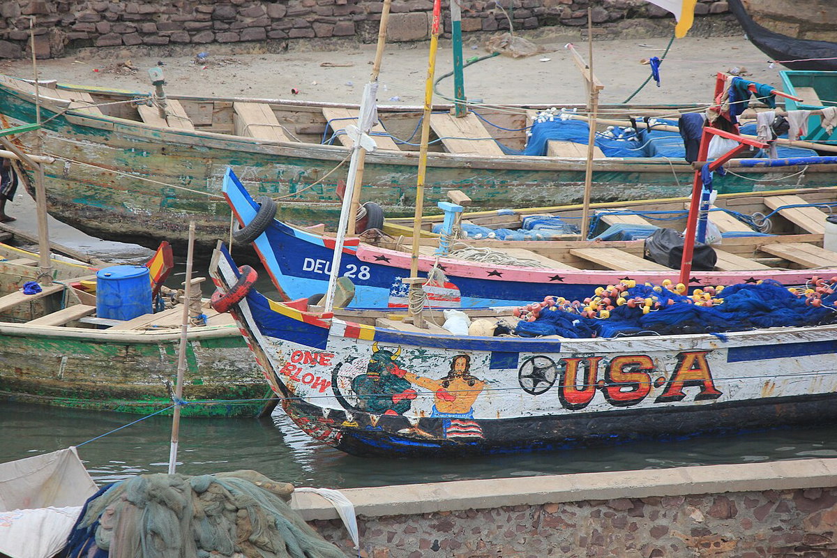 Boats at Elmina Port, Elmina, Ghana, 2013