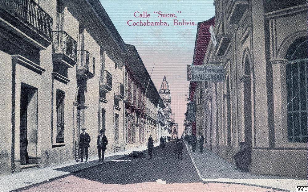 EU: Calle Sucre, Cochabamba (1910), Cochabamba, Bolivia, 1910