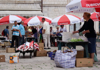 Vendors in Gundulićeva Poljana, Dubrovnik, 2010
