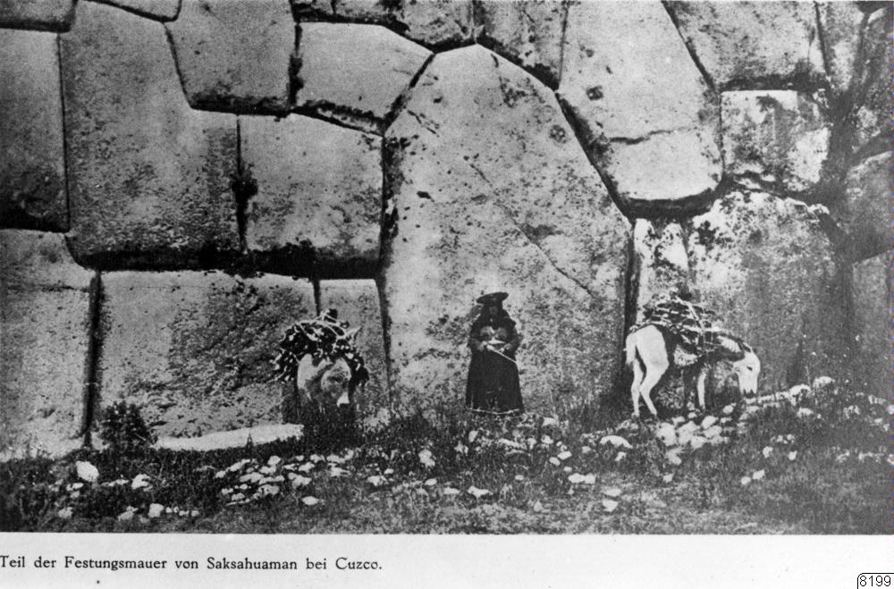 EU: befästning, del, inkafästning, fästningsmur, fotografi, photograph [1976762] (1930), Cusco, Peru, 1930