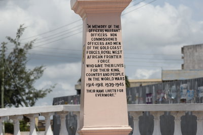 Monument in rememberance of officers of the Gold Coast Forces and Royal West African Frontier Forces 01, Cape Coast, 2015