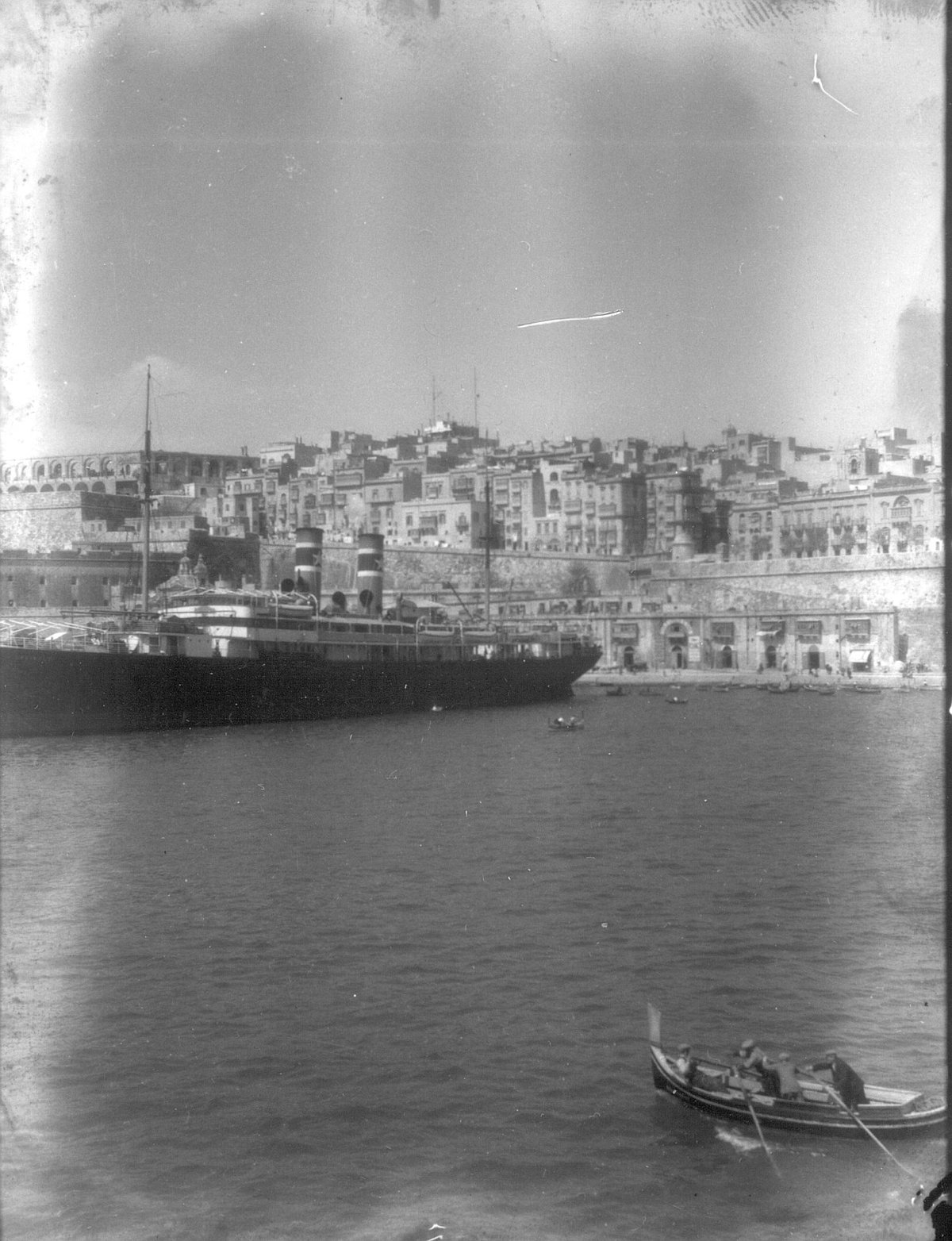 EU: Valletta. Steam ship “Garibaldi” on the pier (1927), Valletta, Malta, 1927