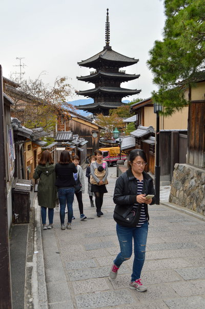 Texting While Walking, Kyoto, 2015