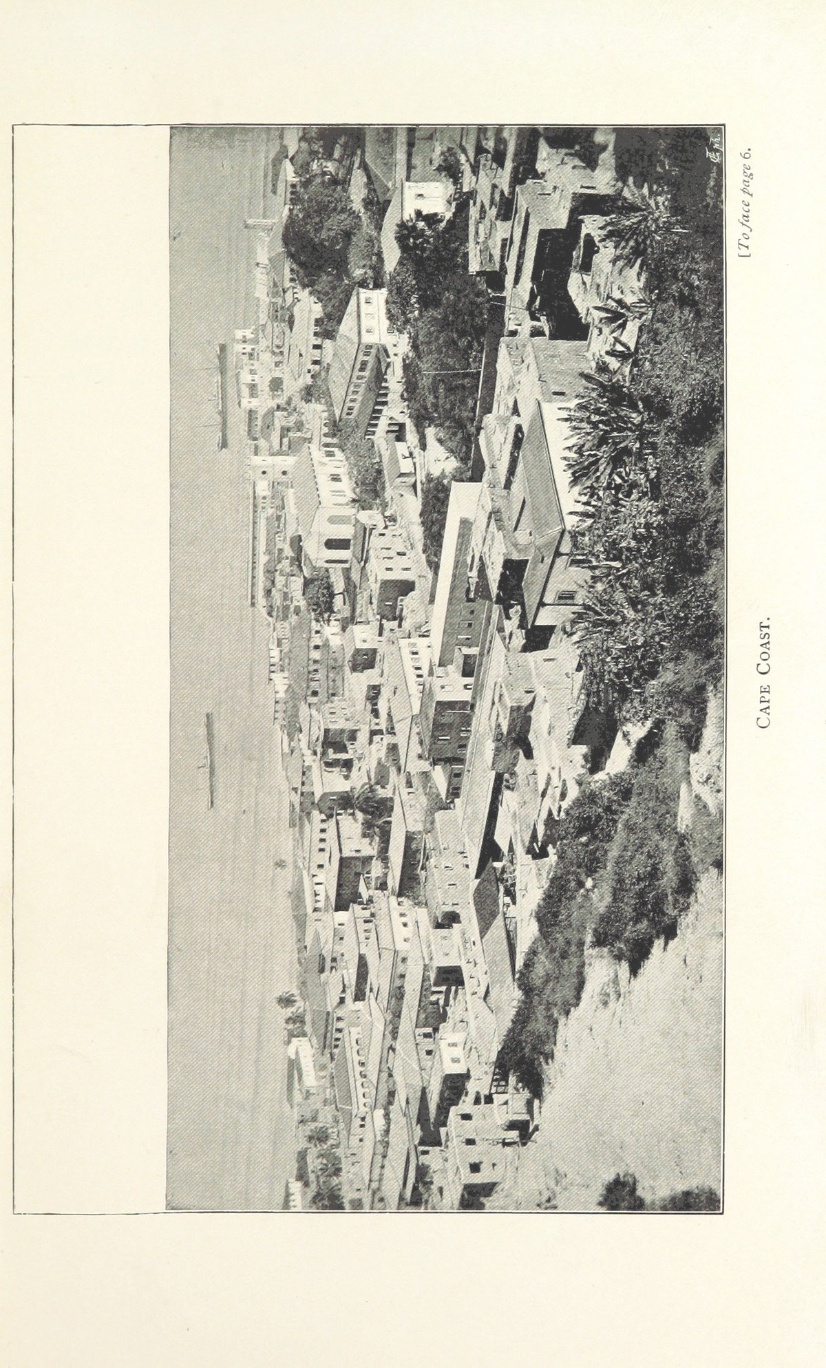 EU: southern Gold Coast city and port from "Nine Years at the Gold Coast". (1898), Cape Coast, Ghana, 1898