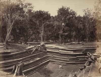 Anuradhapura. Ruins of a pokuna or bathing pond to the north-east of the Brazen Palace, Anuradhapura, 1871