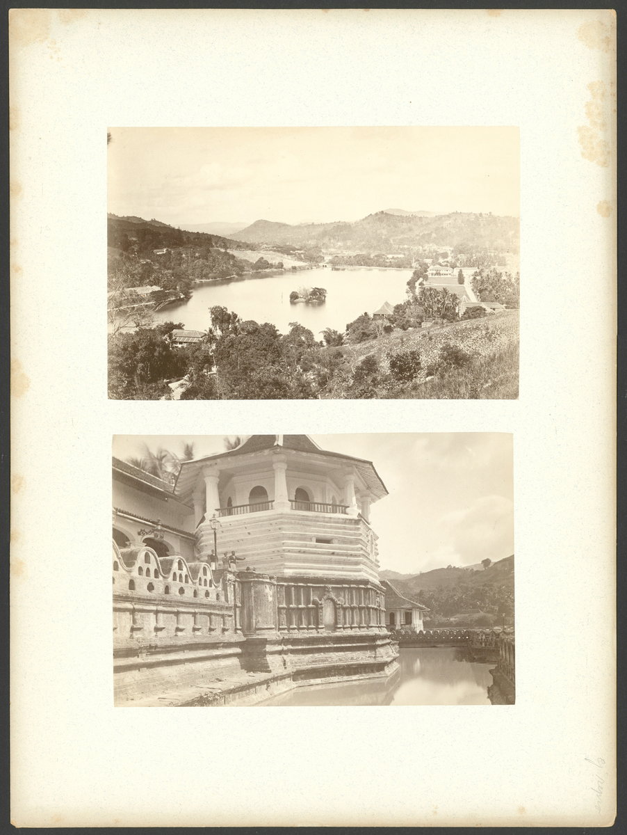EU: Kartong med två motiv från Kandy, Sri Lankas gamla huvudstad. (1883), Kandy, Sri Lanka, 1883