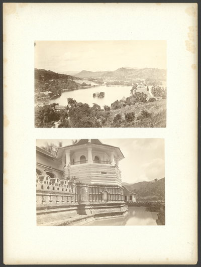 EU: Kartong med två motiv från Kandy, Sri Lankas gamla huvudstad. (1883), Kandy, 1883
