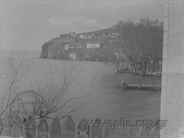 EU: Balkan Wars - Ohrid lakeside cliff view (AMAK.181) (1913), Ohrid, North Macedonia, 1913