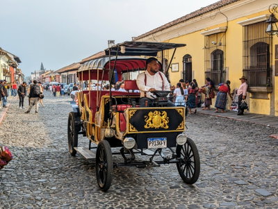 Antigua, Guatemala 2024 - retro styled electric carriage, Antigua Guatemala, 2024