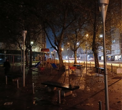Plaza de los Rotarios in Montevideo at night, Montevideo, 2024