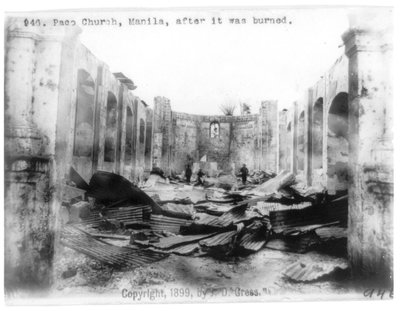 Philippine Islands]: Paco Church, Manila, after it was burned Abstract/medium: 1 photographic print, Manila, 1899