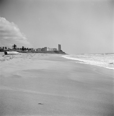 EU: Fort Christiansborg, overzicht, vanuit westen (1966), Accra, 1966