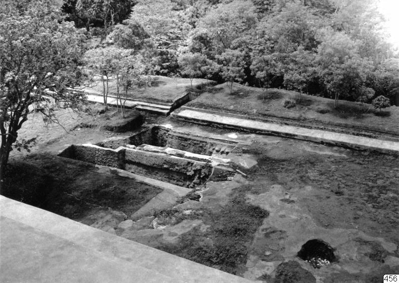 EU: utgrävningar, tazumalpyramiden, fotografi, photograph (1955), Chalchuapa, El Salvador, 1955