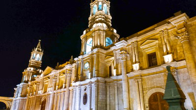 Catedral de Arequipa de noche, Arequipa, 2018
