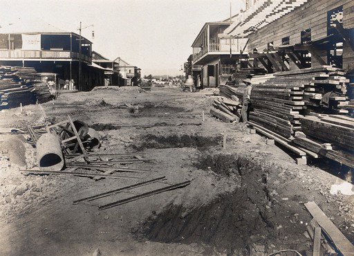 EU: Colón, Panama: Fourth Street before paving work begins. Photograph, (1906), Colón, Panama, 1906
