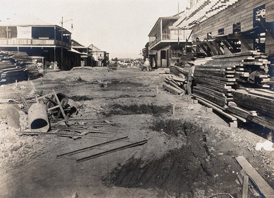 EU: Colón, Panama: Fourth Street before paving work begins. Photograph, (1906), Colón, 1906