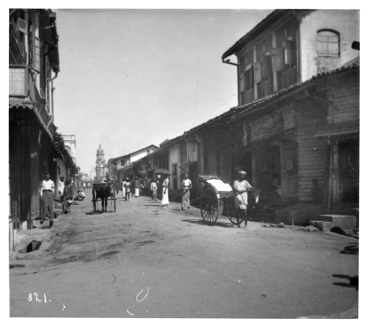 EU: Colombo (Sri Lanka). Street scene with Rikscha (1913), Colombo, Sri Lanka, 1913