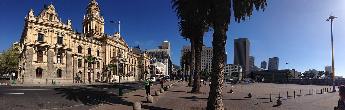 Cape Town City hall and Grand Parade panorama, Cape Town, South Africa, 2014