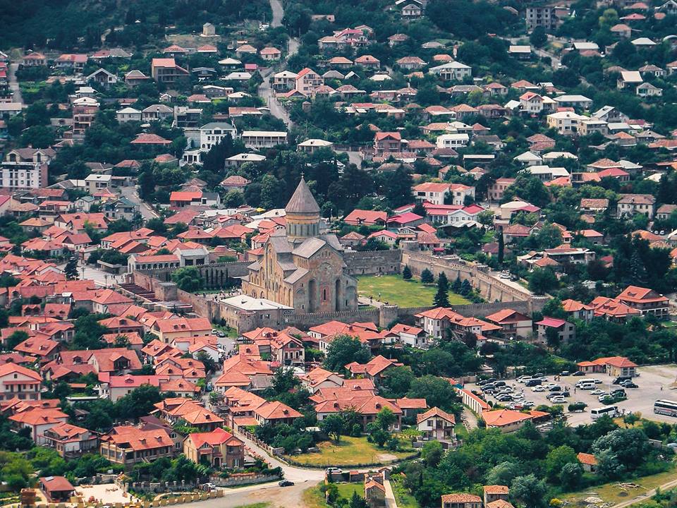 Svetitskhoveli view from Jvari monastery, Mtskheta, Georgia, 2017