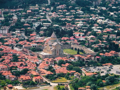 Svetitskhoveli view from Jvari monastery, Mtskheta, 2017