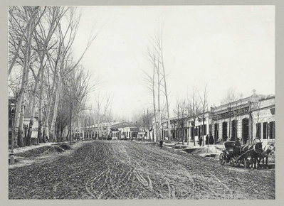 EU: Straat in de Russische wijk te Samarkand (1900), Samarkand, 1900