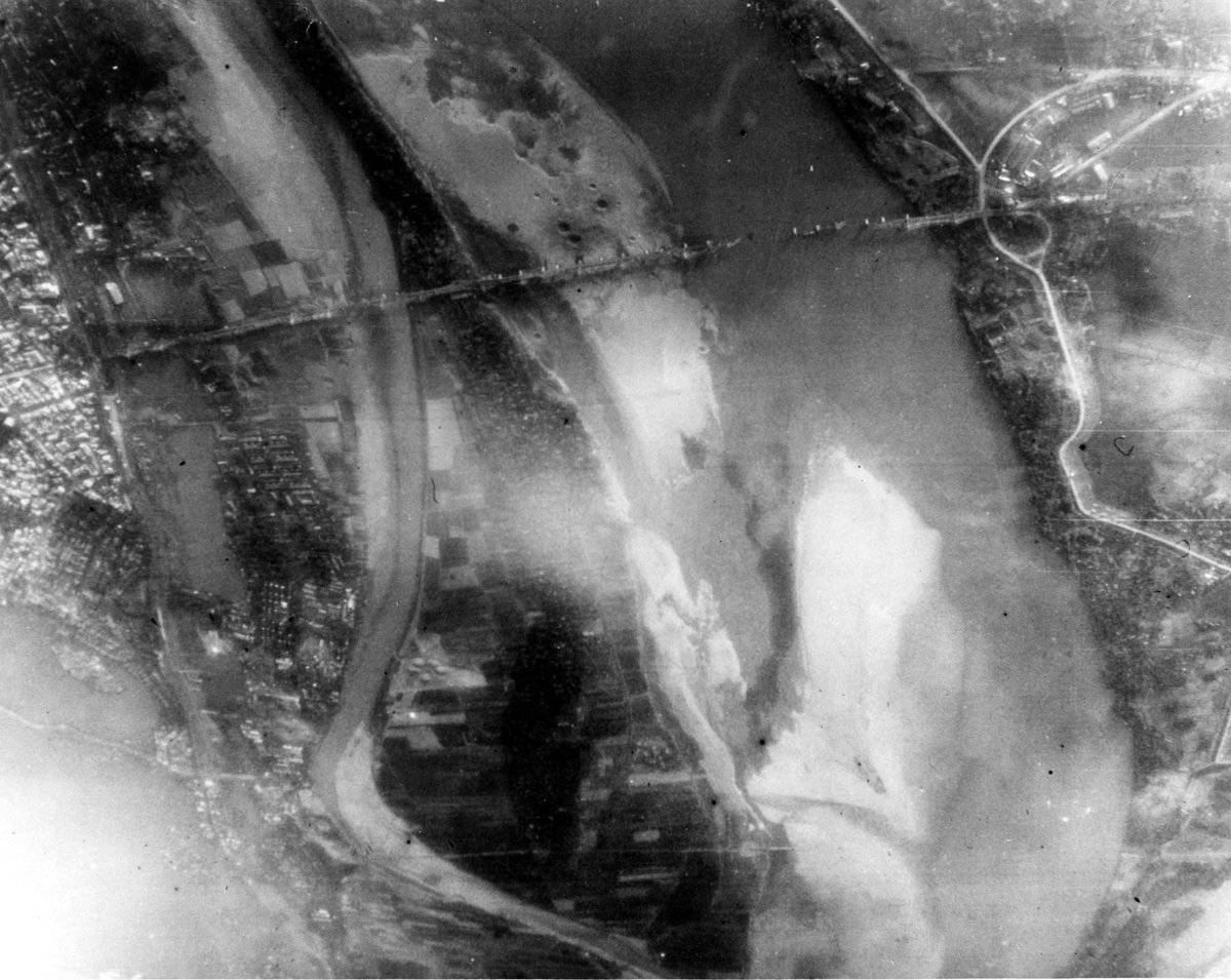 Long Bien Bridge destroyed by LGBs, Hanoi, Vietnam, 1972