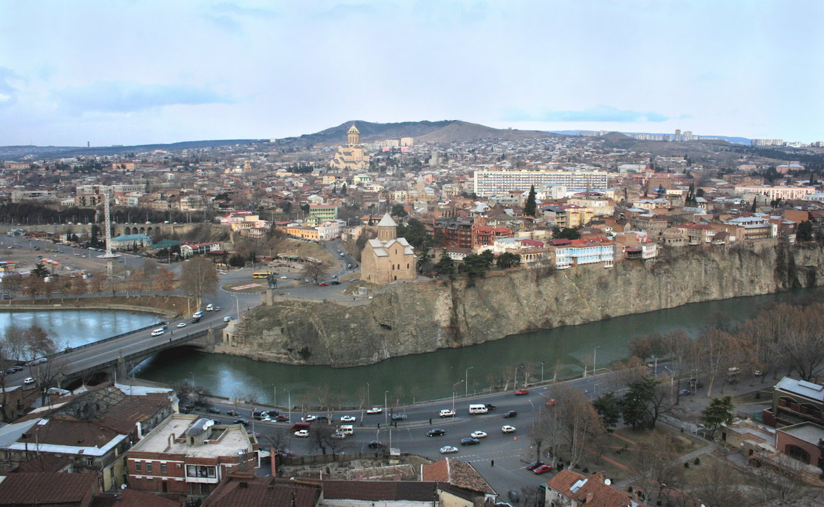 Metekhi at dusk, Tbilisi, Georgia, 2007