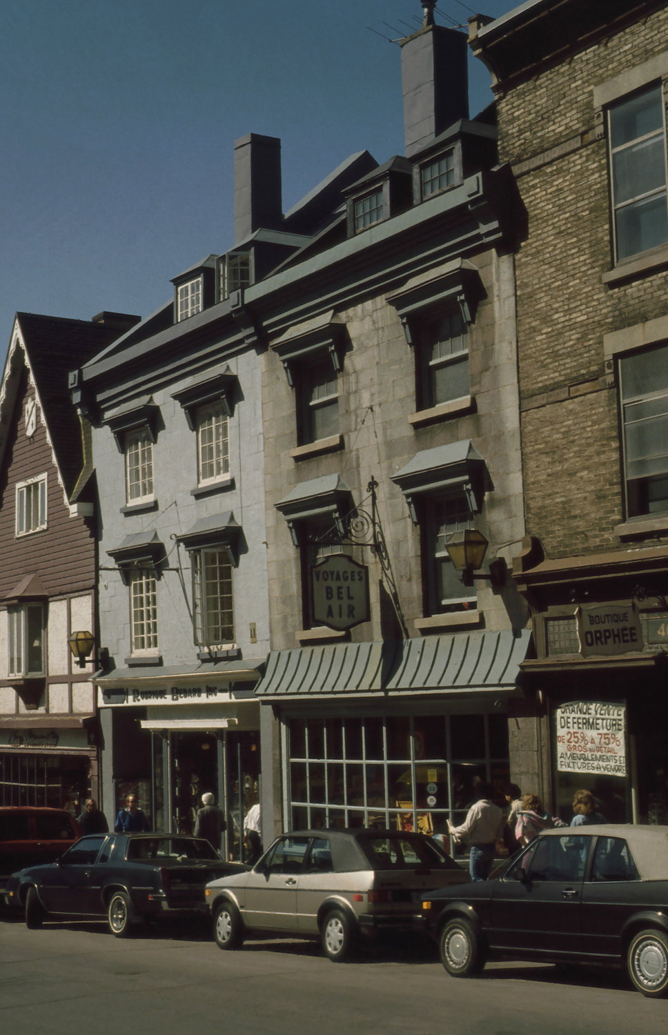 Maisons, 40-46, côte de la Fabrique, Québec façades, Quebec City, Canada, 1987