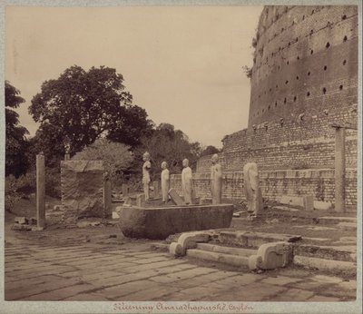 EU: Stone Buddhist sculptures (1890), Anuradhapura, 1890