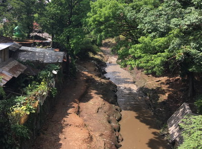 River and buildings in Malang 2, Malang, 2018