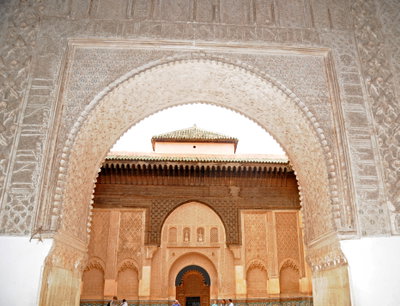 Main courtyard of the Ben Youssef Madrassa, Marrakech, Morocco, Marrakech, 2012