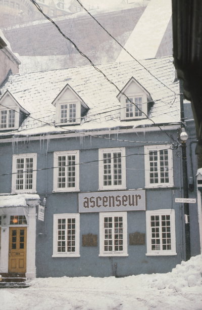 Maison Jolliet, 16, rue du Petit Champlain, Québec façade en, Quebec City, 1975