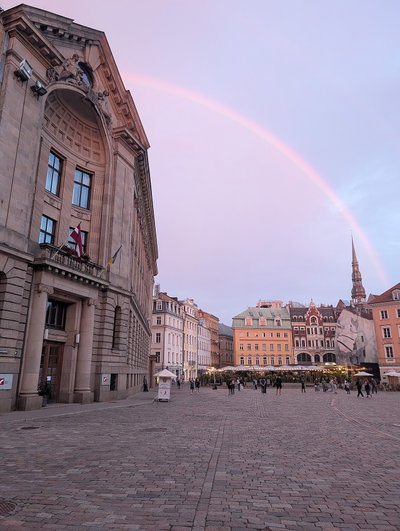 Rainbow above Dom Square in Riga, Riga, 2025