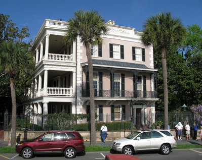 The Edmondston-Alston House, 21 East Battery, Charleston, SC - Visitors wait for the house museum to open, Charleston, 2012