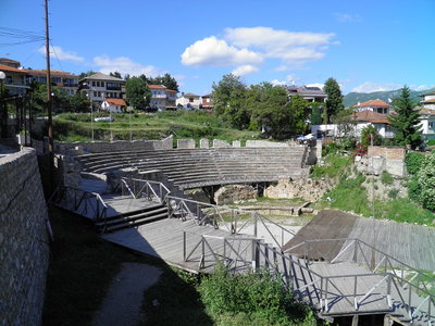 Greek Theatre built in 200 BC, Lychnidos, Ohrid, Republic of Macedonia FYROM, Ohrid, 2012