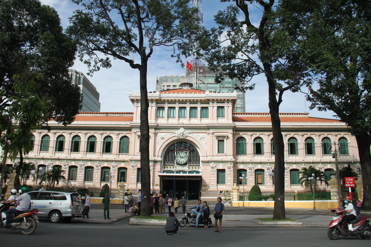 Building next to Notre Dame Cathedral, Ho Chi Minh City, Vietnam, 2013