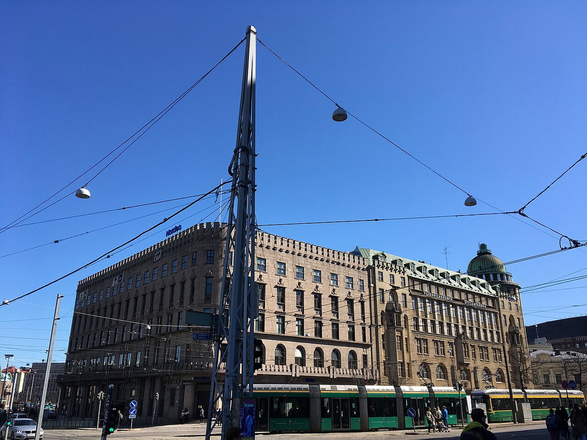 Pole to support trolley wire, Helsinki, Finland, 2018