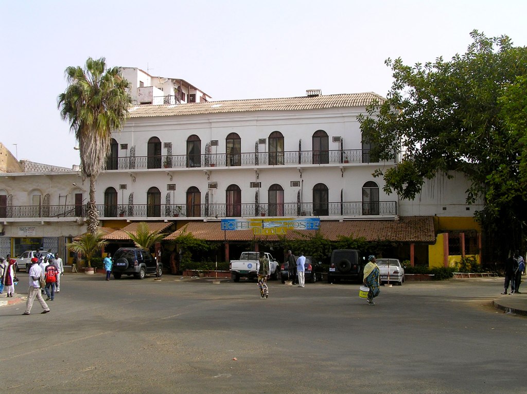 Hotel de la Poste exterior, Saint-Louis, Senegal, 2009