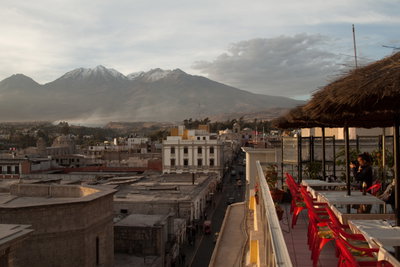 Mountain view from terrace restaurant, Arequipa, Arequipa, 2009