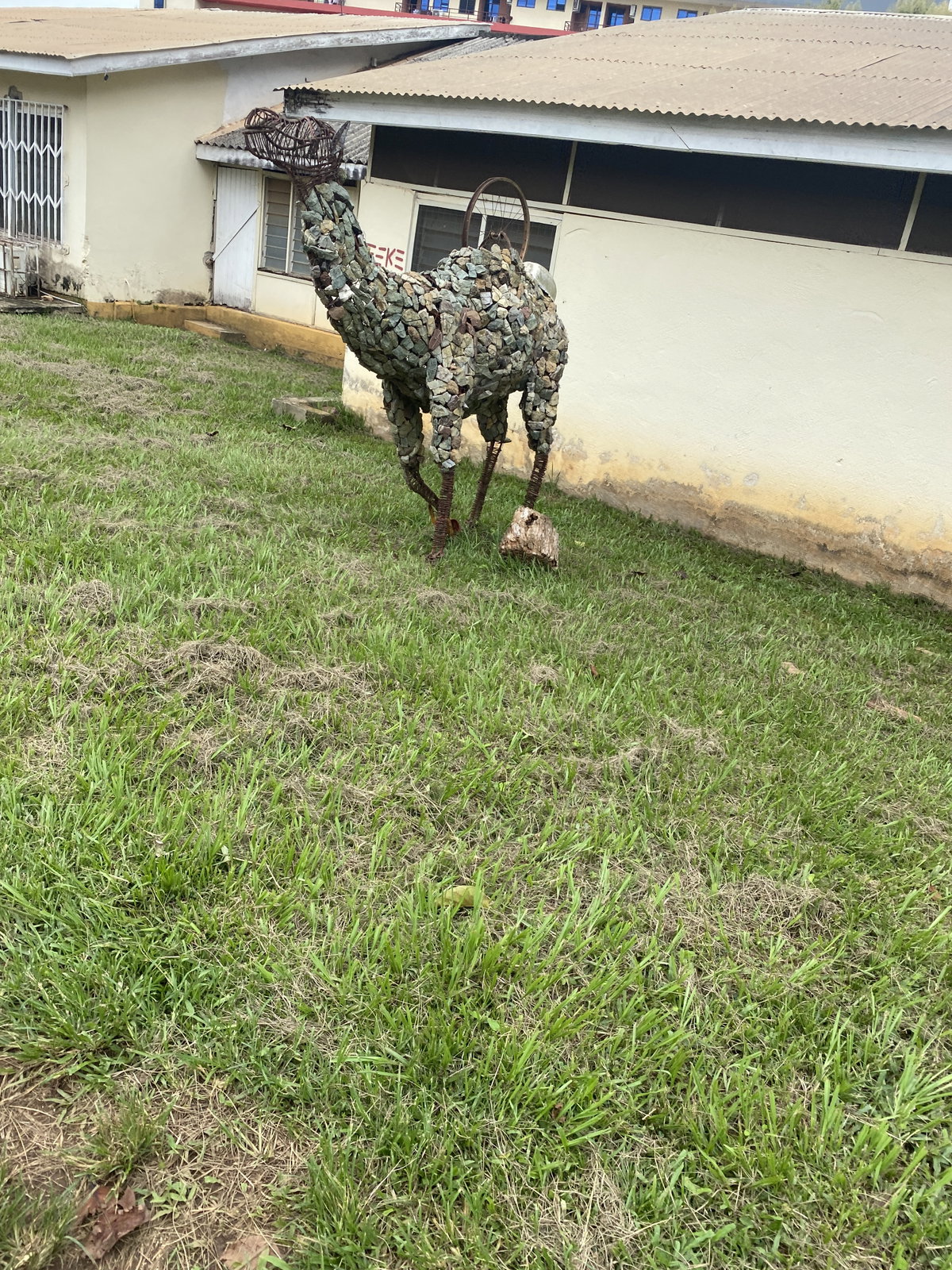 Stone statue on KNUST campus, Kumasi, Ghana, 2023
