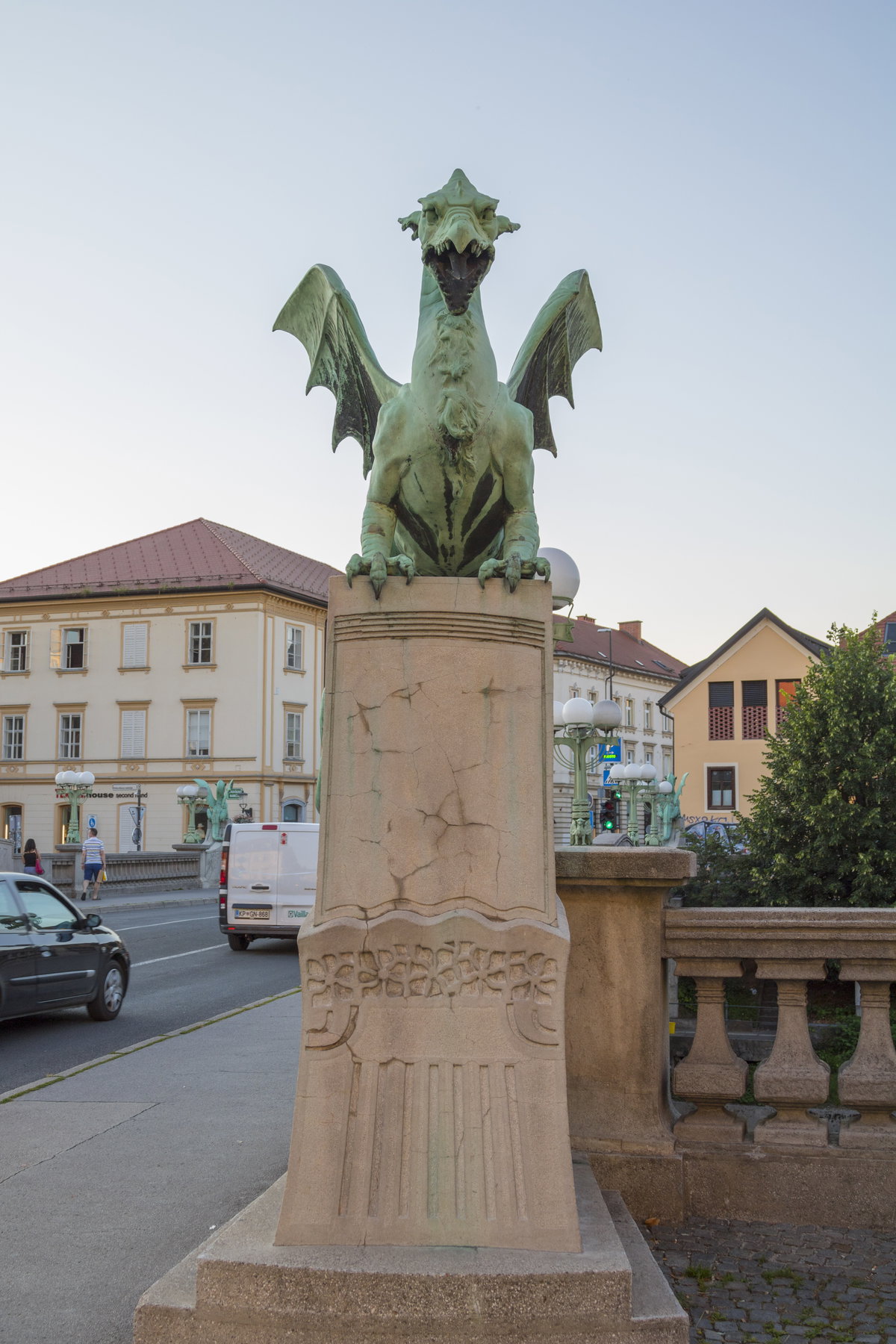 EU: Dragon bridge, Ljubljana (1901), Ljubljana, Slovenia, 1901