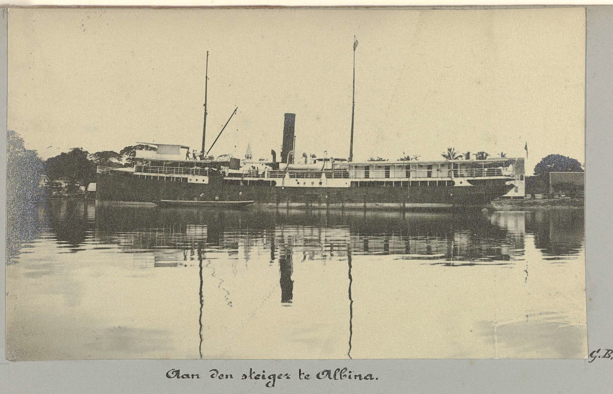 EU: Aan den steiger te Albina (1891), Albina, Suriname, 1891