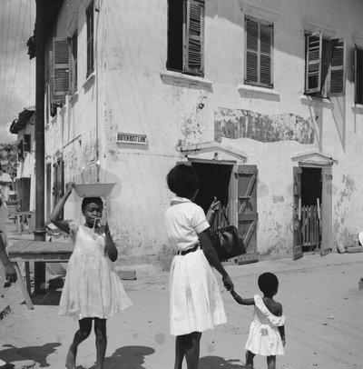 Woon- en winkelpand aan Buitenrustlane - - RCE, Elmina, 1966